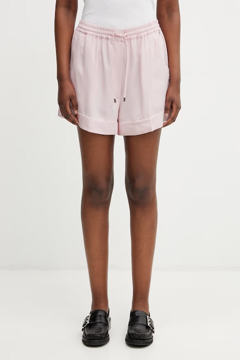 Sportmax Spxcrespo szorty damskie z wiskozy różowe high waist 2612141032600