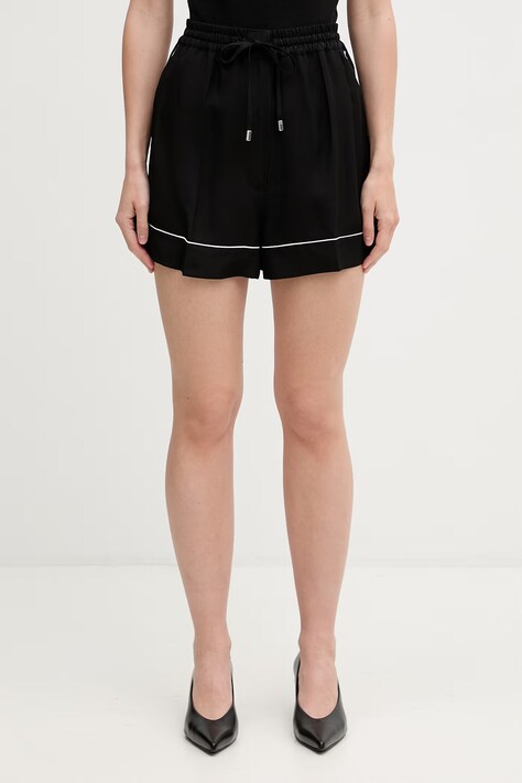 Sportmax Spxcrespo shorts viscose Women's black high waist 2612141032600