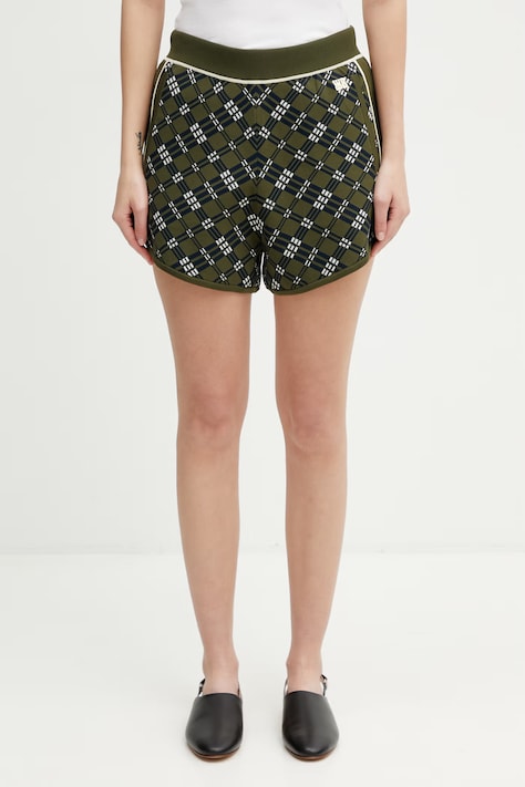 Wales Bonner Power szorty damskie zielone high waist US26KN36.PL03.750