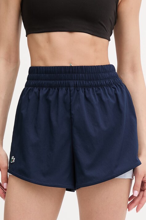 Lacoste szorty damskie granatowe high waist GF9972