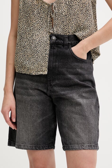 Kaotiko szorty damskie jeansowe czarne high waist AS015-01-K002
