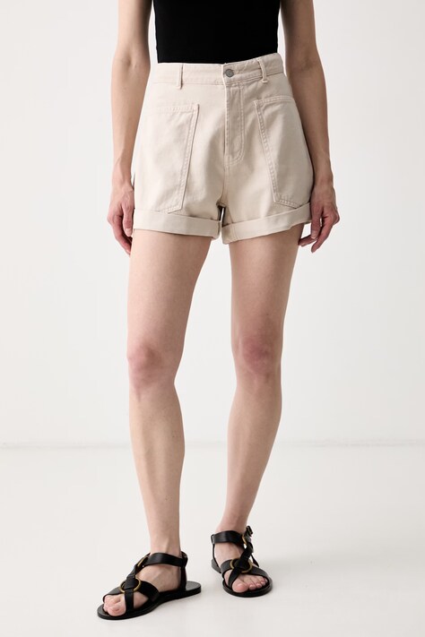 Haveone szorty damskie jeansowe beżowe high waist PGZ-Q246