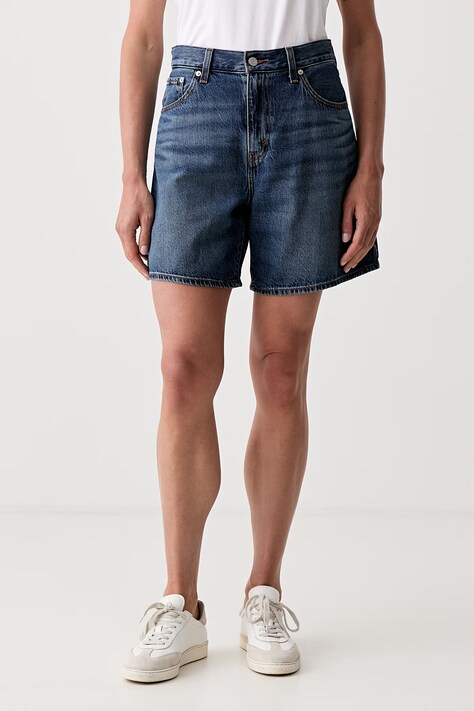 Levi's szorty damskie jeansowe HIGH BAGGY SHORT ACHIEVE EVERYTHING granatowe high waist A9311-0029