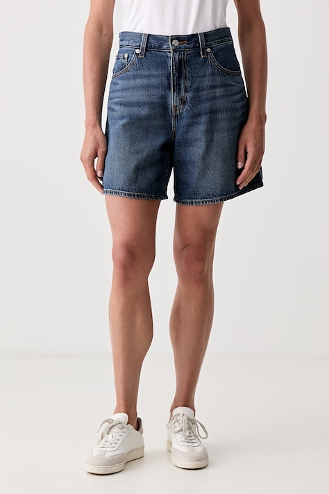 Levi's szorty damskie jeansowe HIGH BAGGY SHORT ACHIEVE EVERYTHING granatowe high waist A9311-0029
