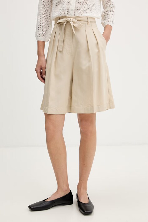 ViCOLO szorty damskie z wiskozą beżowe high waist TAB0375
