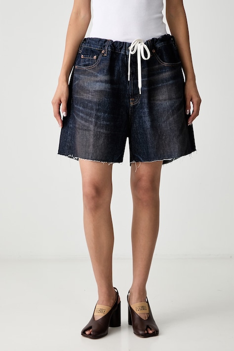 MM6 Maison Margiela szorty damskie jeansowe niebieskie high waist S62MU0072.M30055