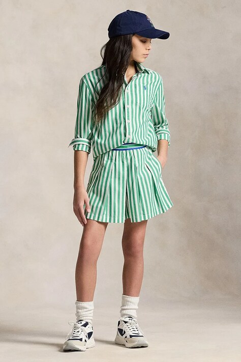 Polo Ralph Lauren szorty bawełniane dziecięce kolor zielony wzorzyste 313A95904001