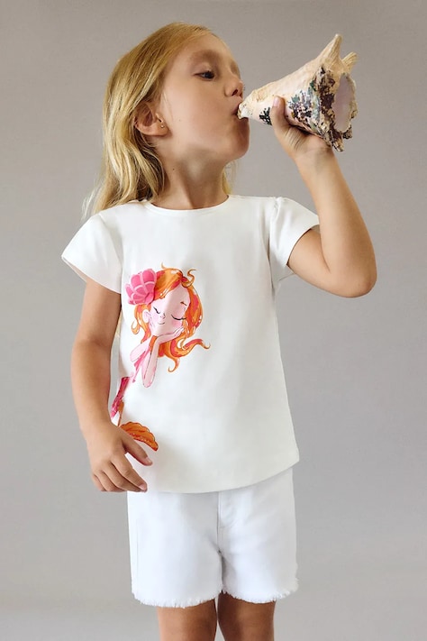 Mayoral szorty dziecięce kolor biały gładkie 234