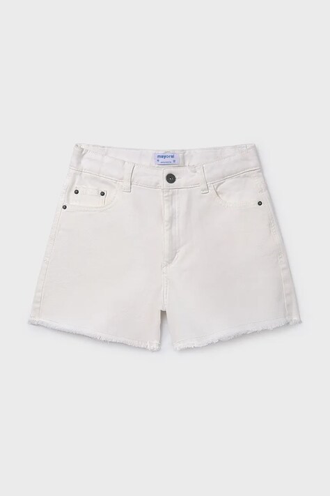Mayoral szorty jeansowe dziecięce kolor biały gładkie 275