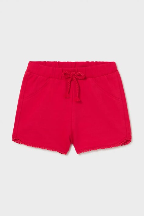 Mayoral szorty dziecięce kolor czerwony gładkie regulowana talia 603
