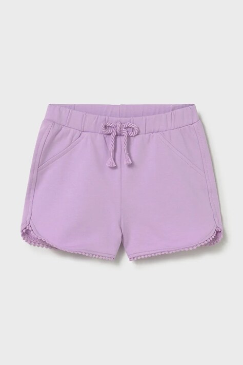 Detské krátke nohavice Mayoral fialová farba, jednofarebná, nastaviteľný pás 603