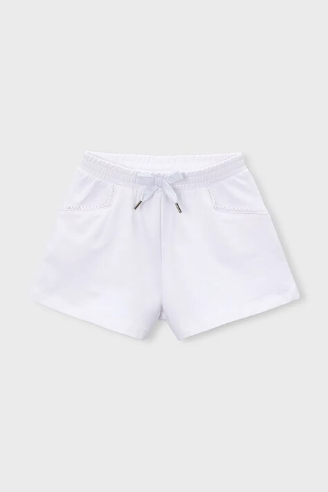Mayoral szorty dziecięce kolor biały gładkie regulowana talia 607