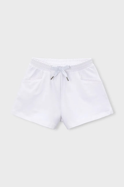 Mayoral szorty dziecięce kolor biały gładkie regulowana talia 607