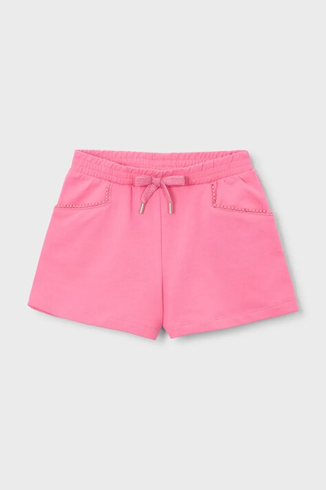 Mayoral szorty dziecięce kolor różowy gładkie regulowana talia 607