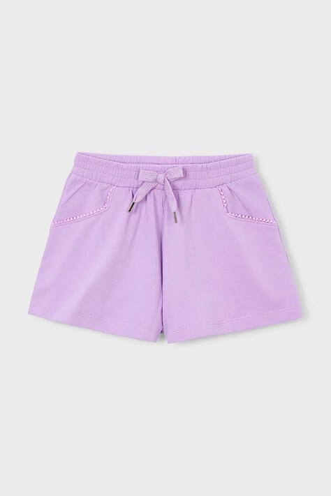 Mayoral szorty dziecięce kolor fioletowy gładkie regulowana talia 607