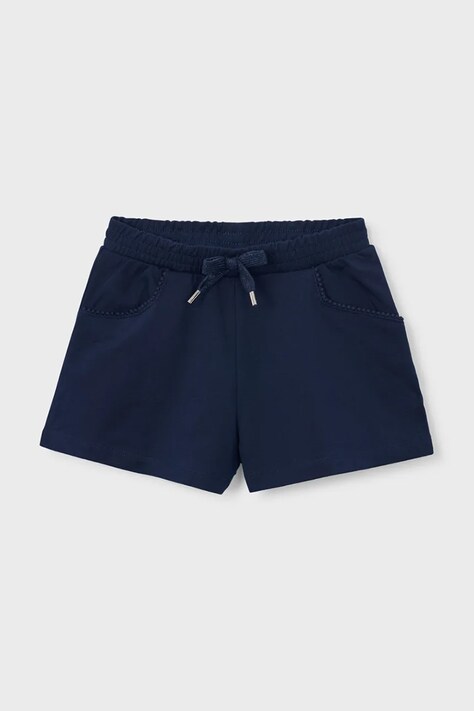 Mayoral szorty dziecięce kolor granatowy gładkie regulowana talia 607