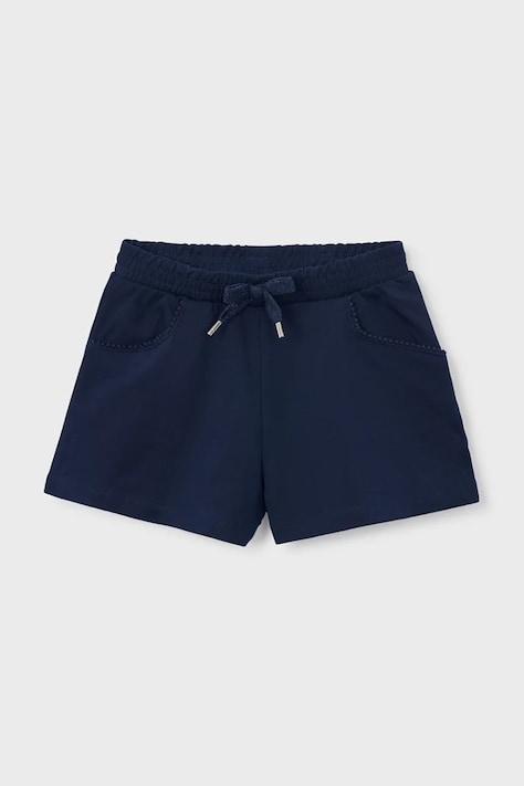 Mayoral szorty dziecięce kolor granatowy gładkie regulowana talia 607