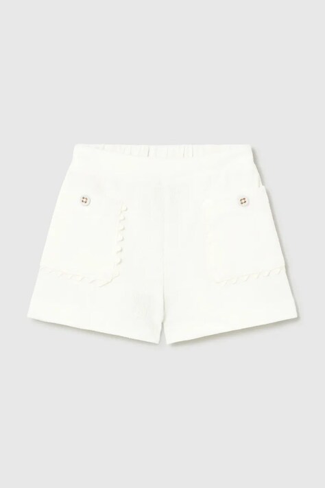 Mayoral szorty dziecięce kolor biały gładkie regulowana talia 1201