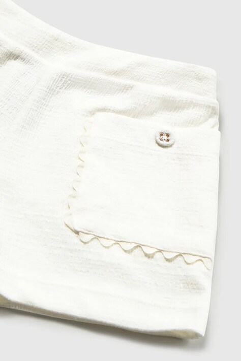 Mayoral szorty dziecięce kolor biały gładkie regulowana talia 1201