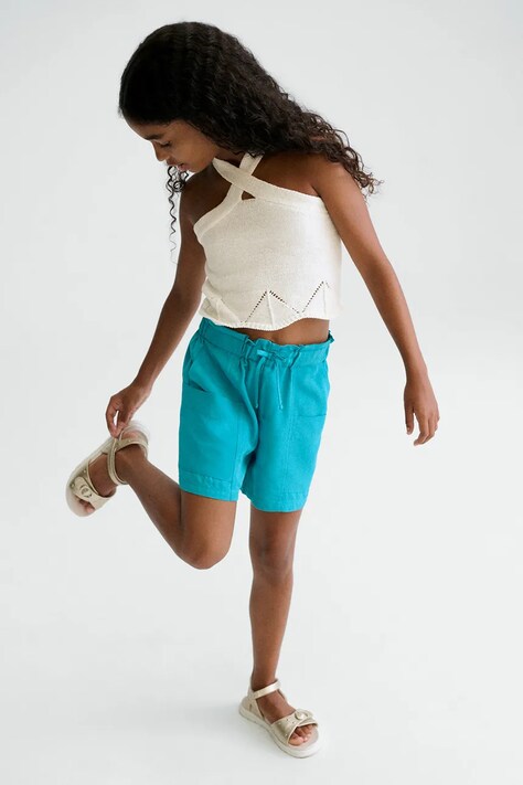 Детские шорты Mayoral цвет бирюзовый однотонные 6203