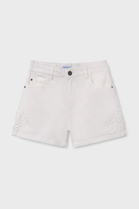 Mayoral pantaloni scurți copii culoarea alb, uni, 6204