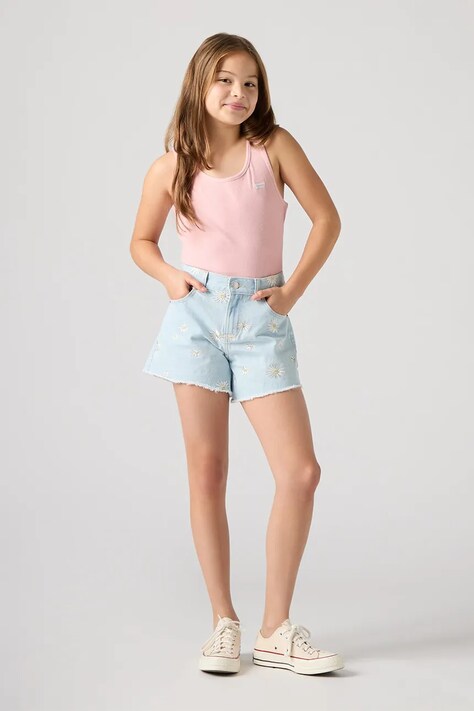 Levi's szorty jeansowe dziecięce DAISY DENIM A LINE SHORT kolor niebieski gładkie 4EP480