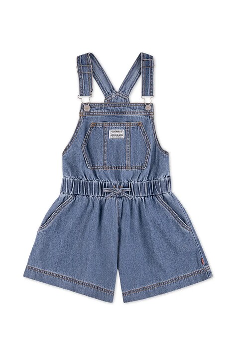 Levi's ogrodniczki dziecięce SHORTALL WITH TIE AT WAIST kolor niebieski gładkie 3EP580