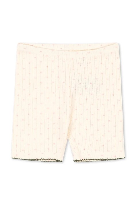 Konges Sløjd szorty bawełniane dziecięce MINNIE SHORT LEGGINGS GOTS kolor beżowy gładkie KS105007