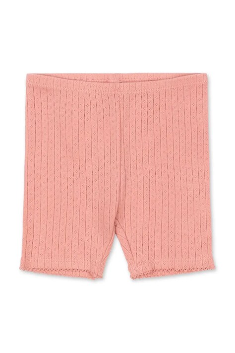 Konges Sløjd szorty bawełniane dziecięce MINNIE SHORT LEGGINGS GOTS kolor różowy gładkie KS105007