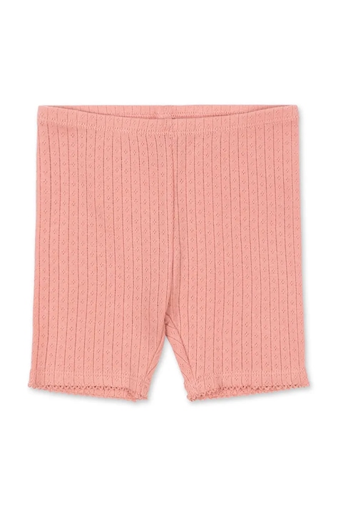 Konges Sløjd szorty bawełniane dziecięce MINNIE SHORT LEGGINGS GOTS kolor różowy gładkie KS105007