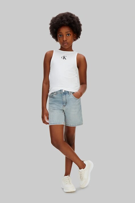 Calvin Klein Jeans бермуди за деца от деним сини LVCKSJC19G