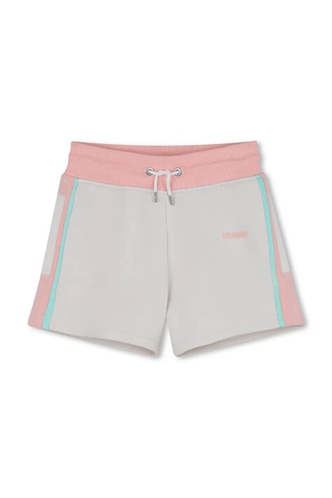 HUGO szorty dziecięce z bawełną beżowe regular waist G01203