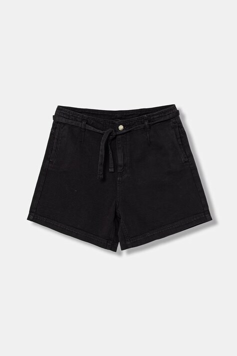 Guess szorty dziecięce jeansowe czarne high waist J6GD01 WH630