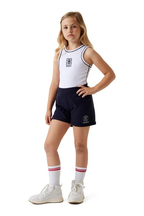 Dječje pamučne kratke hlače Guess boja: tamno plava, s aplikacijom, J6GD41 KA6R4