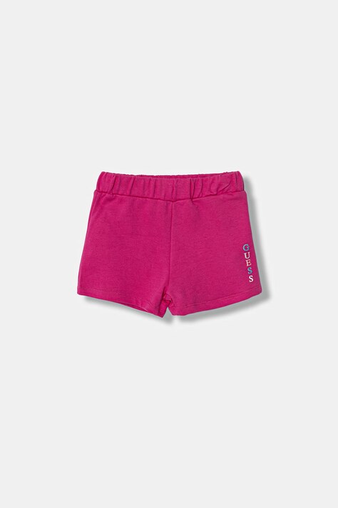 Guess szorty bawełniane dziecięce kolor różowy gładkie K6GD03 KA6R4