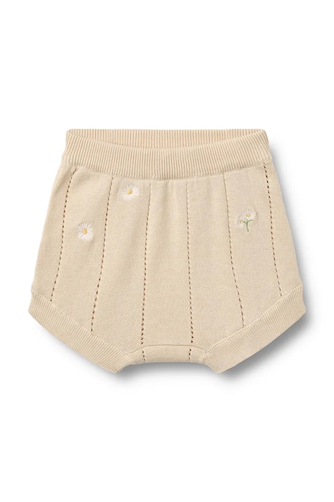 Wheat szorty niemowlęce bawełniane beżowe regular waist 5015-560-GOTS