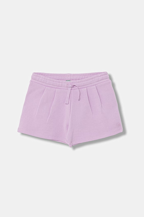 United Colors of Benetton szorty dresowe dziecięce bawełniane fioletowe 3J70G901R