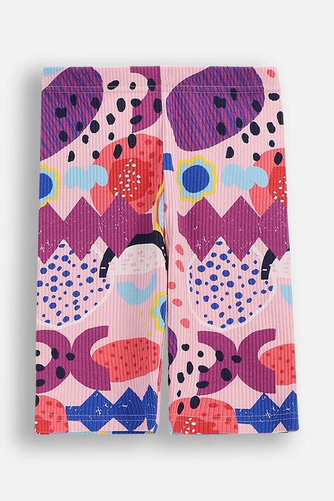 Coccodrillo legginsy dziecięce bawełniane multicolor regular waist QUIRKY SEA CIRCUS GIRL JUNIOR