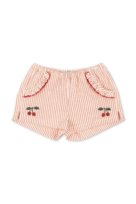 Konges Sløjd kratke hlače otroške bombažne ELLIE FRILL SHORTS GOTS roza KS105346