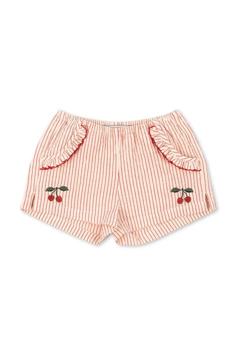 Konges Sløjd kratke hlače otroške bombažne ELLIE FRILL SHORTS GOTS roza KS105346