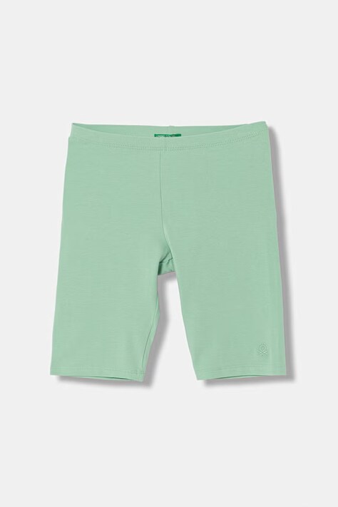United Colors of Benetton kolarki dziecięce bawełniane z elastanem zielone high waist 3MT1C901D
