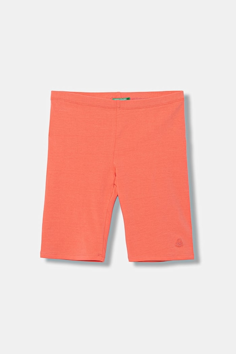 United Colors of Benetton cyklistické šortky dětské bavlněné s elastanem oranžové high waist 3MT1C901D