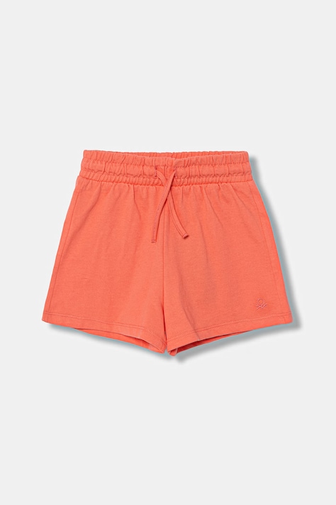 United Colors of Benetton teplákové šortky dětské bavlněné oranžové high waist 3BL0G901T