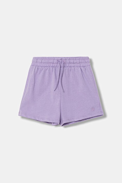 United Colors of Benetton teplákové šortky dětské bavlněné fialové high waist 3BL0G901T