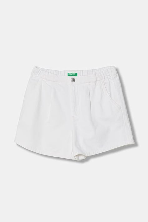 United Colors of Benetton šortky dětské džínové bílé high waist 4PYAC904Y