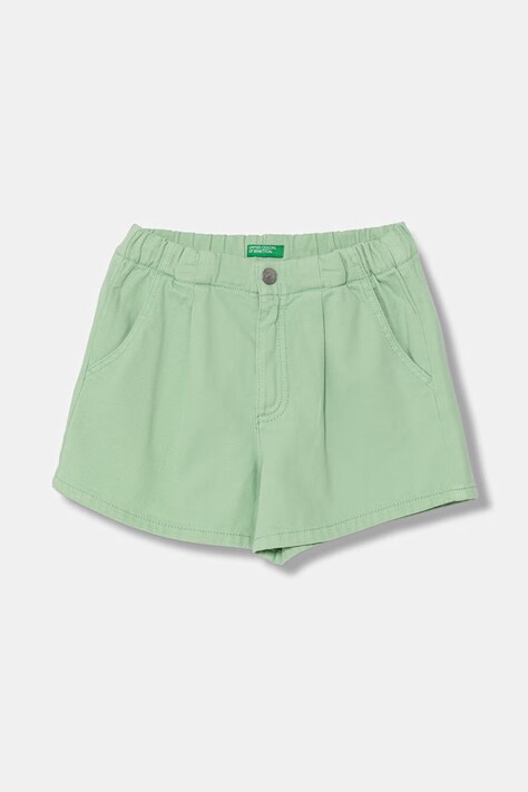 United Colors of Benetton šortky dětské džínové zelené high waist