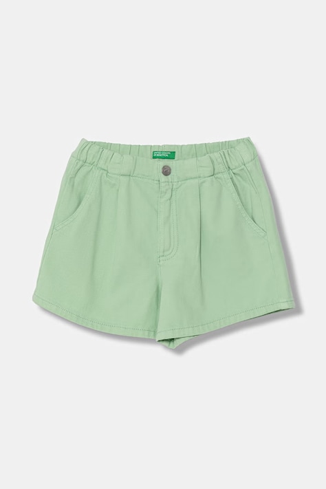 United Colors of Benetton šortky dětské džínové zelené high waist