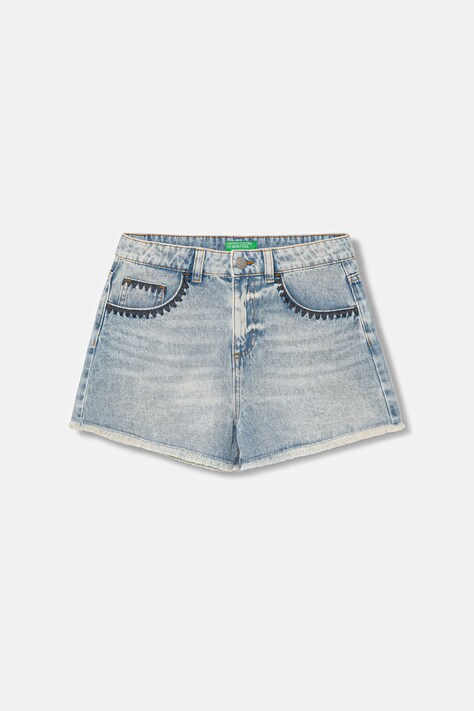 United Colors of Benetton szorty dziecięce jeansowe niebieskie high waist 4KEHC904O