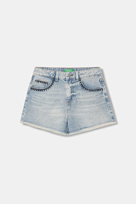 United Colors of Benetton szorty dziecięce jeansowe niebieskie high waist 4KEHC904O