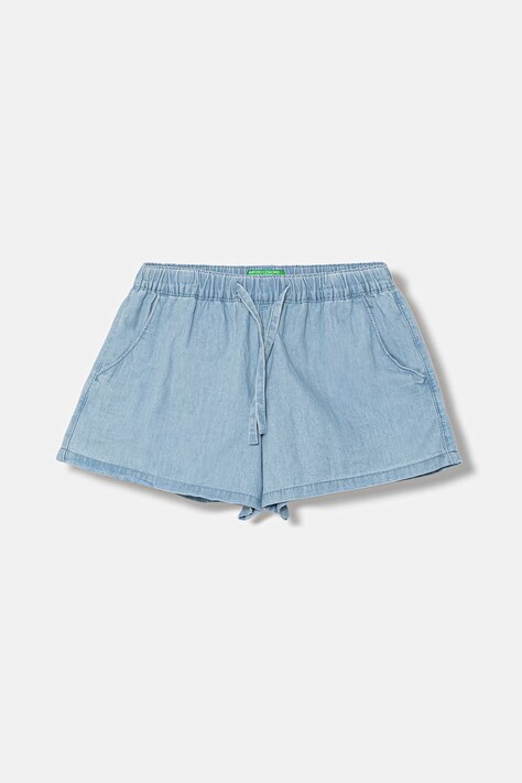 United Colors of Benetton šortky dětské džínové modré high waist 4DHJC904X